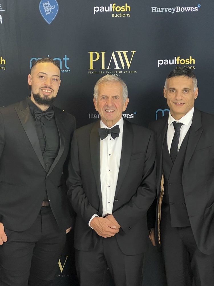 Liam Davies with Gerald Ratner at the Property Investors Awards
